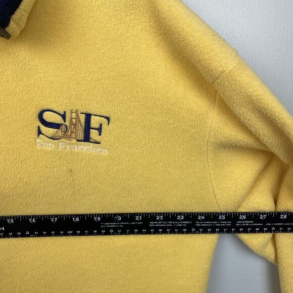 Andy's‎ Fleece Pullover Men's L Yellow full zip San Francisco 90s y2k VTG - Picture 7 of 9